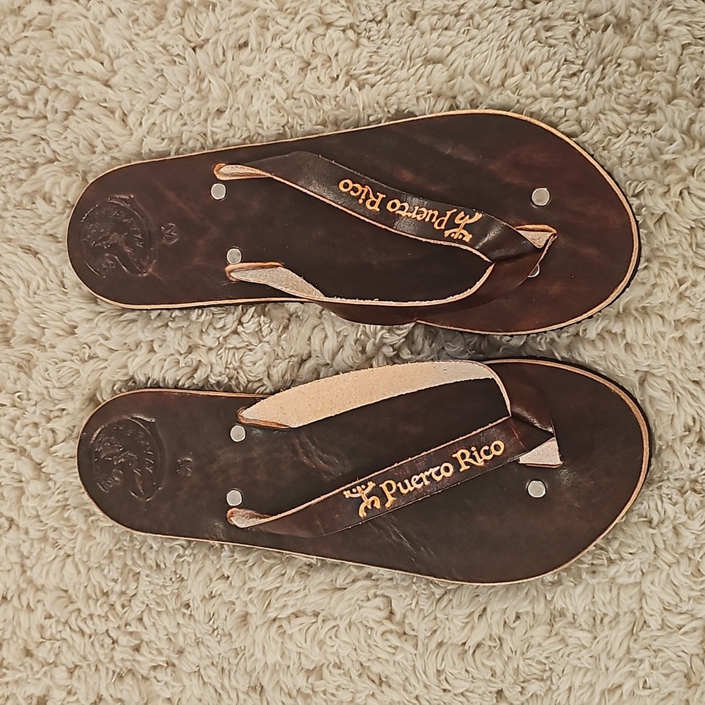 Puerto Rico Leather Flip Flops